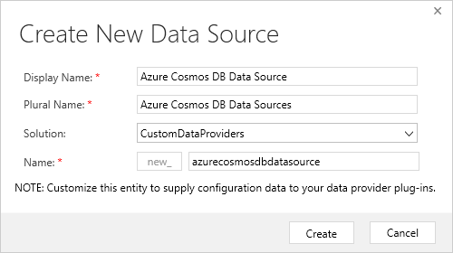 CosmosDB New Data Source