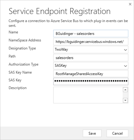 Service Endpoint Registration
